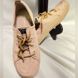 Sperry topsider pink canvas shoes size 7.5